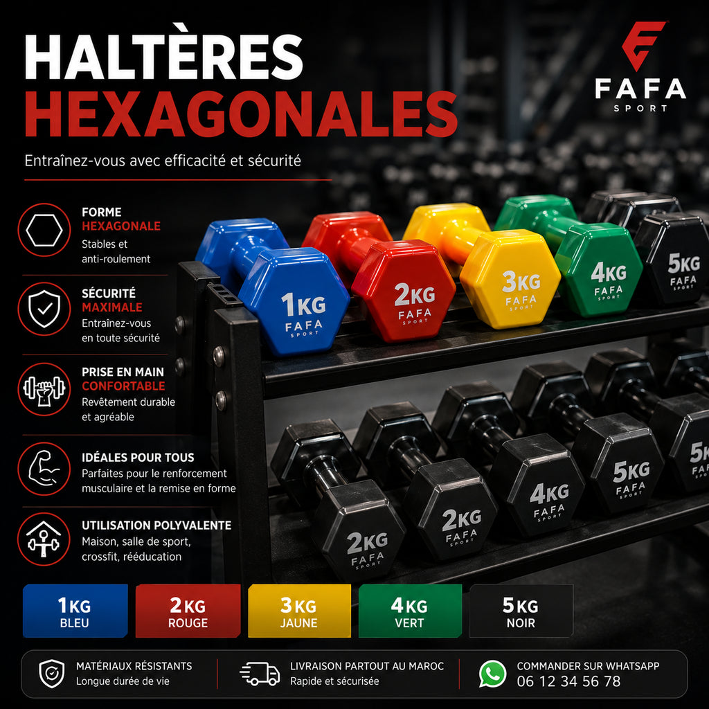 Haltères Hexagonales Premium