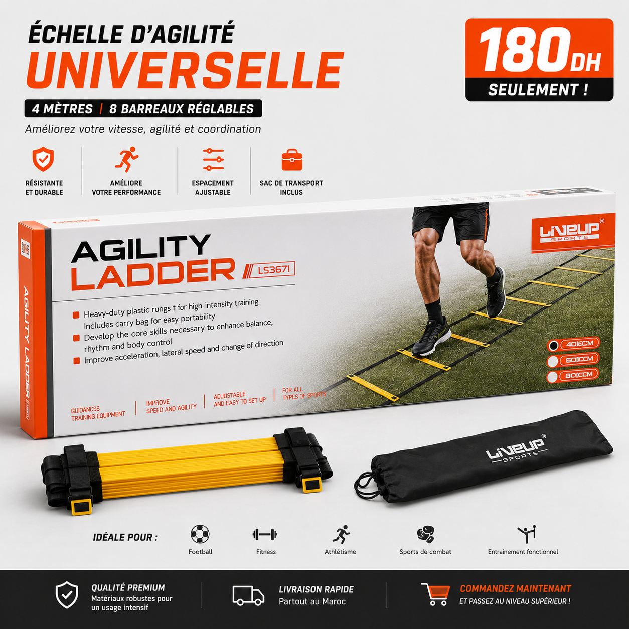 Échelle d’Agilité 4M – Entraînement Football & Fitnes