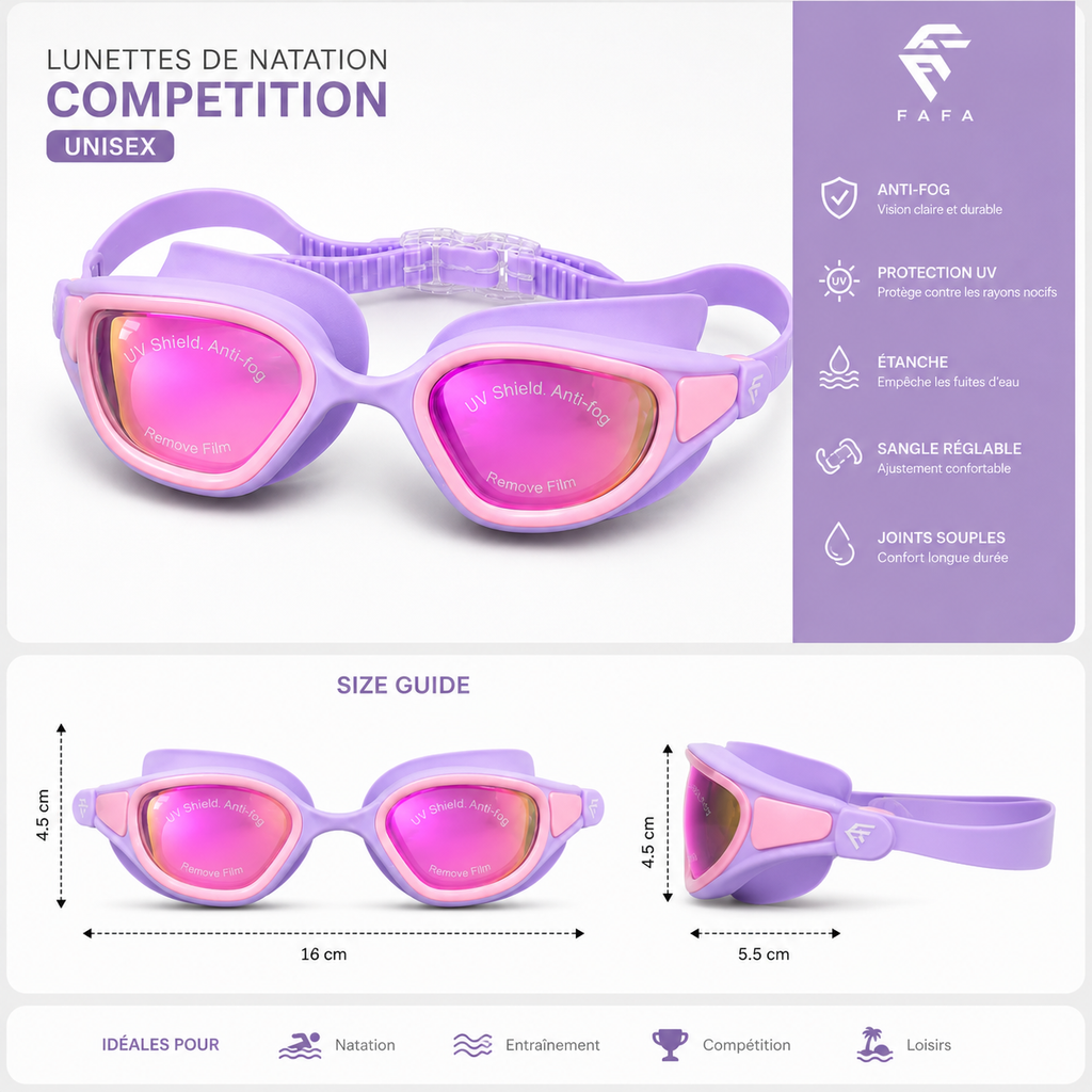 Lunettes de Natation Premium | Anti-Buée & Protection UV